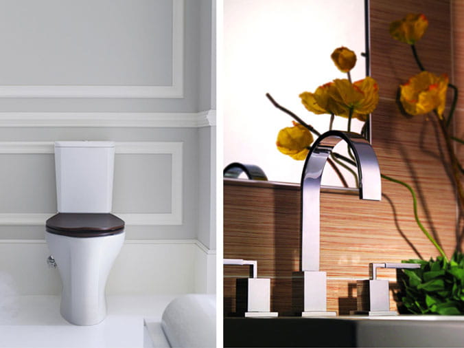 Toilet and kitchen sink